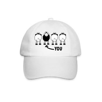 The black sheep that is you. be different - Baseball Cap - white/white - Front