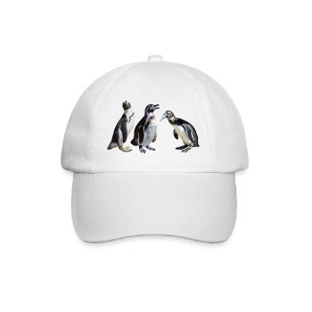 Spectacled penguin, penguin with fish, Africa animals - Baseball Cap - white/white - Front