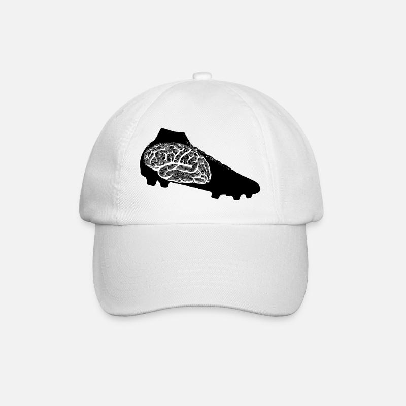Fußballschuh mit Gehirn BRAIN SOCCER - Baseballkappe - Weiß/Weiß