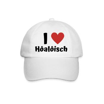 I love hoaloisch Hohenlohe Dialekt Mundart - Baseballkappe - Weiß/Weiß - Vorne
