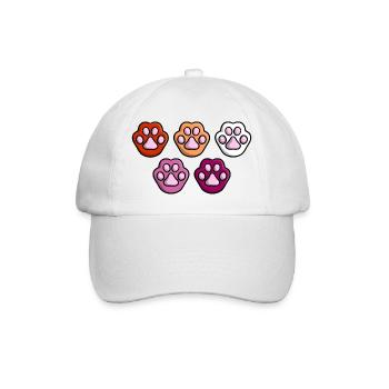 Cute Cat Paw Lesbian Queer Flag Flag LGBTQ - Baseball Cap - white/white - Front
