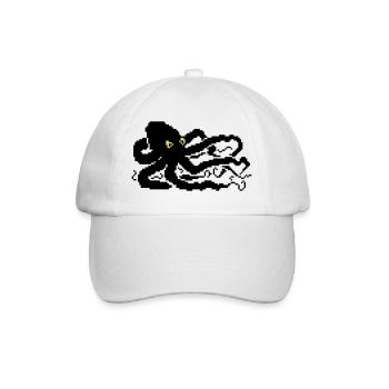 8bit pixel octopus - Baseball Cap - white/white - Front
