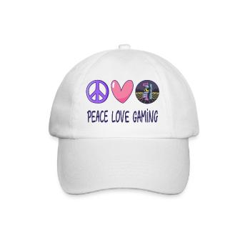 Peace Love Gaming - Baseball Cap - white/white - Front