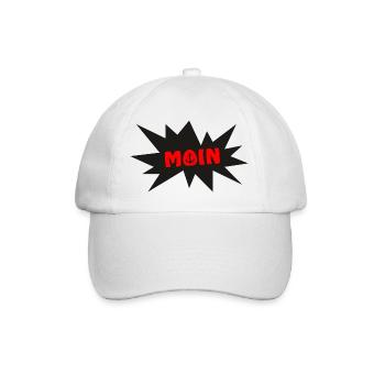 Moin mit Anker Sylt Nordsee Hamburg Bremen - Baseballkappe - Weiß/Weiß - Vorne