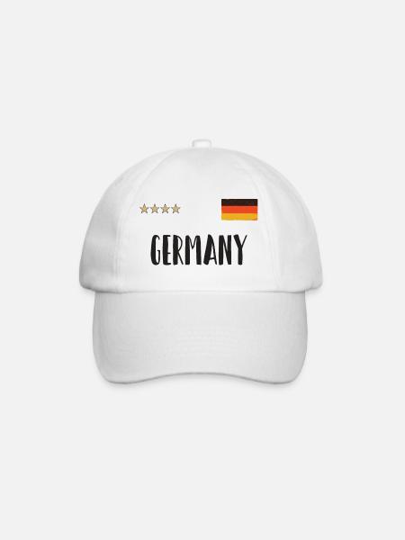 Deutschland Fußball Trikot Deutsche Flagge - Baseballkappe - Weiß/Weiß