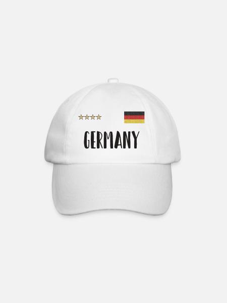 Deutschland Fußball Trikot Deutsche Flagge - Baseballkappe - Weiß/Weiß