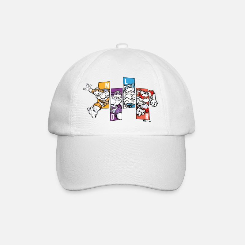 Teenage Mutant Ninja Turtles Initialen Logo - Baseballkappe - Weiß/Weiß