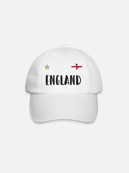 England Football Fan Shirt English Flag - Baseball Cap - white/white