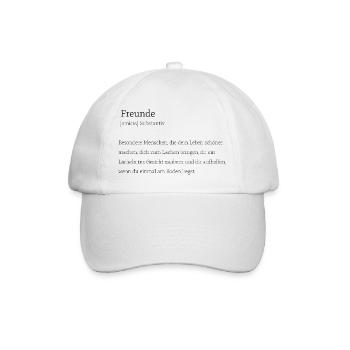 Geschenkidee für Freunde - Baseballkappe - Weiß/Weiß - Vorne