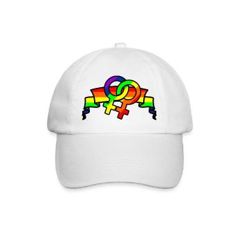 Regenbogen lesbies stolzes Logo - Baseballkappe - Weiß/Weiß - Vorne