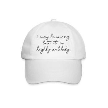 may be wrong lustiger Spruch Party Englisch - Baseballkappe - Weiß/Weiß - Vorne