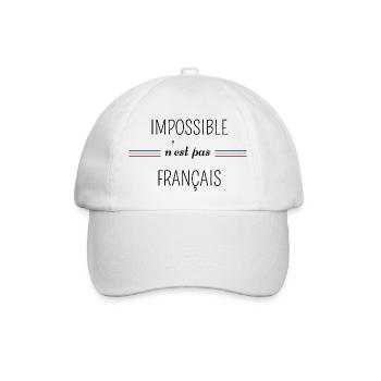 impossible n'est pas Français - Casquette classique - blanc/blanc - Devant