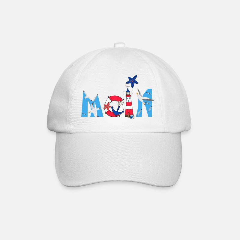 Moin Kinder Motiv - Baseballkappe - Weiß/Weiß