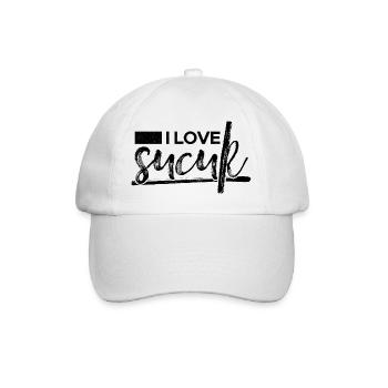 I Love Sucuk Turkish Sausage Garlic Delicious Food - Baseball Cap - white/white - Front