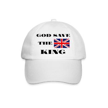 Gott schütze den König - Baseballkappe - Weiß/Weiß - Vorne