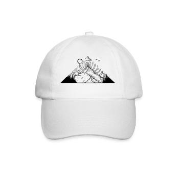 Lignes de contour des montagnes triangulaires - Casquette classique - blanc/blanc - Devant