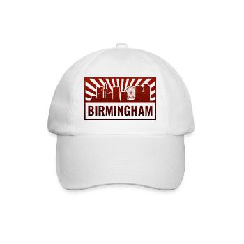 Birmingham Skyline Silhouette - Baseballkappe - Weiß/Weiß - Vorne