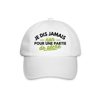 je dit jamais non pour une partie de pêche - Casquette classique - blanc/blanc - Devant