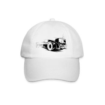Icône d’illustration de formule Icône de logo de course automobile - Casquette classique - blanc/blanc - Devant
