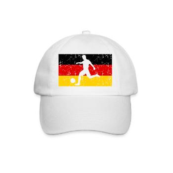 deutschland flagge fußball vintage - Baseballkappe - Weiß/Weiß - Vorne