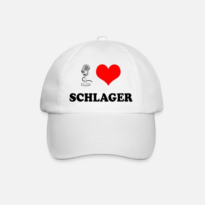 Ich liebe Schlager - Baseballkappe - Weiß/Weiß