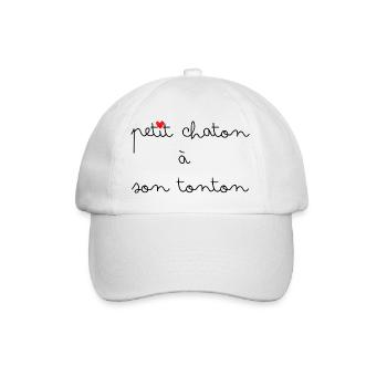 Petit chaton à son tonton - Casquette classique - blanc/blanc - Devant
