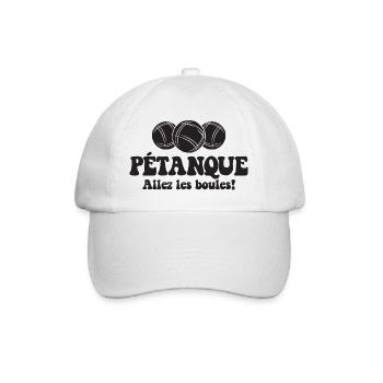 3 Boulekugeln für Bouler Boulekugel Petanque Boule - Baseballkappe - Weiß/Weiß - Vorne