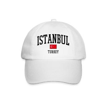 Istanbul Turkey Flag Motif Graphic - Baseball Cap - white/white - Front