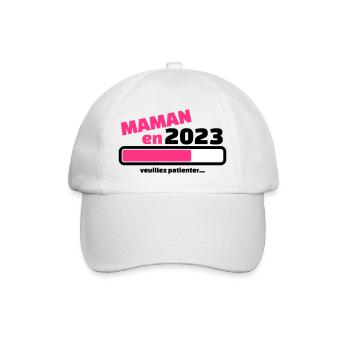 maman en 2023 veuillez patienter - Casquette classique - blanc/blanc - Devant