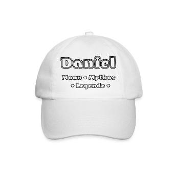 Daniel - der Mann, der Mythos, die Legende - Baseballkappe - Weiß/Weiß - Vorne