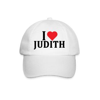 T-Shirt Ich liebe Judith T-Shirt Geschenkidee - Baseballkappe - Weiß/Weiß - Vorne