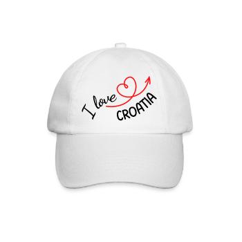 I love Croatia - Baseballkappe - Weiß/Weiß - Vorne