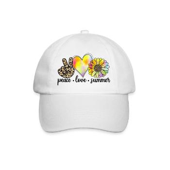 peace love summer - Baseballkappe - Weiß/Weiß - Vorne