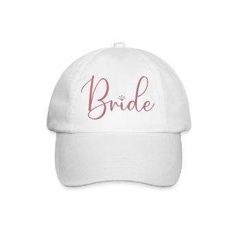 Braut passende Verlobung Brautdusche Hochzeit - Baseballkappe - Weiß/Weiß - Vorne