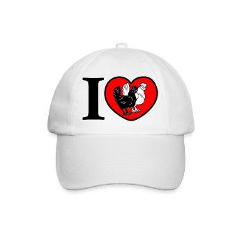 Heart chickens love - Baseball Cap - white/white - Front