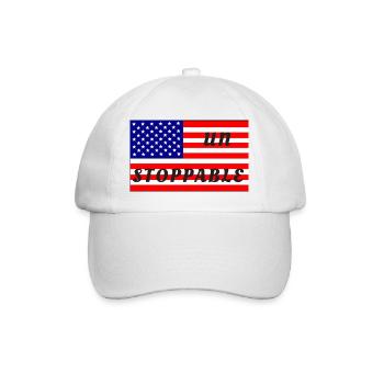 Unstoppable, amerikanische Flagge - Baseballkappe - Weiß/Weiß - Vorne