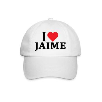 T-Shirt I love Jaime T-Shirt Geschenkidee - Baseballkappe - Weiß/Weiß - Vorne