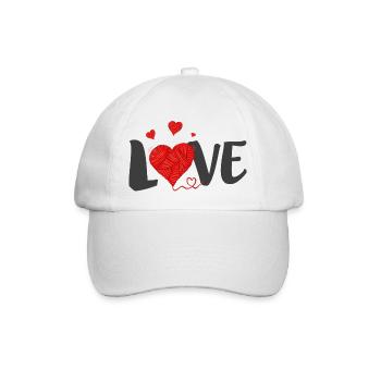 LOVE - Baseballkappe - Weiß/Weiß - Vorne