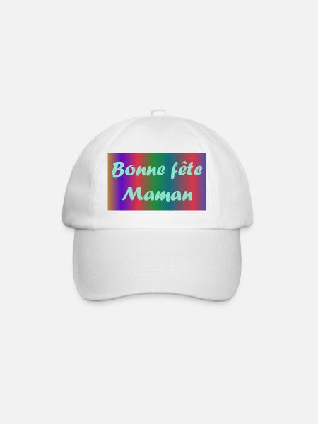 MAMAN. FÊTE DES MÈRES. BONNE FÊTE MAMAN. JE T'AIME - Casquette classique - blanc/blanc