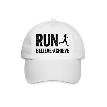 Marathon - Run. Believe. Achieve. - Baseball Cap - white/white - Front