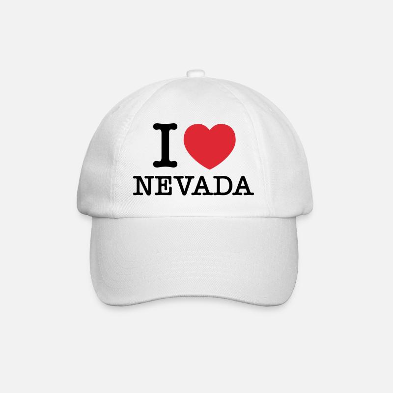 Ich liebe Nevada | Nevada | I Herz Nevada - Baseballkappe - Weiß/Weiß