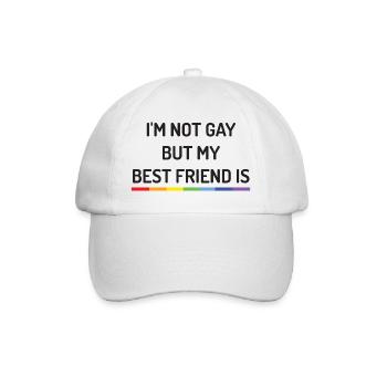 Pride Month - I'm Not Gay But My Best Friend is - Baseball Cap - white/white - Front