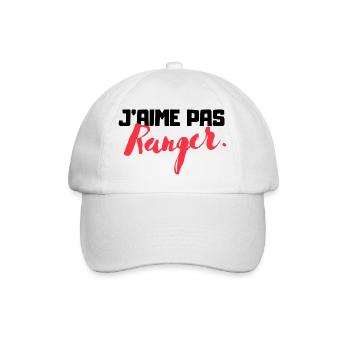 j'aime pas ranger cadeau humour - Casquette classique - blanc/blanc - Devant