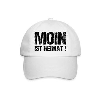 Moin ist Heimat Geschenk Sprüche für den Norden - Baseballkappe - Weiß/Weiß - Vorne