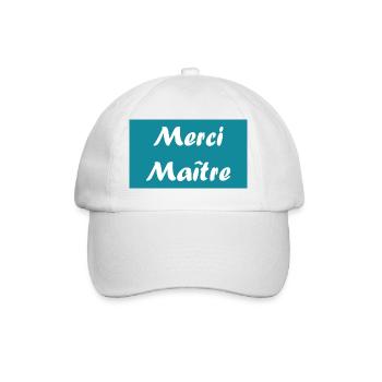 MAÎTRE. MERCI. MERCI MAÎTRE. CADEAU MAÎTRE - Casquette classique - blanc/blanc - Devant