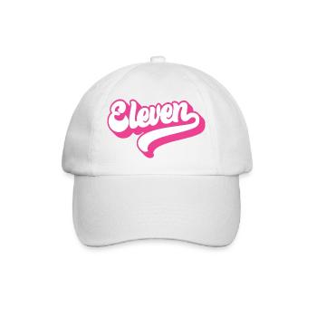 Eleven 11. Geburtstag für Mädchen im Alter von 11 Jahren - Baseballkappe - Weiß/Weiß - Vorne