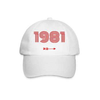 Born in 1981 - Baseball Cap - white/white - Front