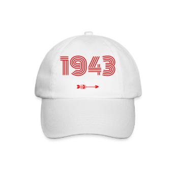 Born in 1943 - Baseball Cap - white/white - Front