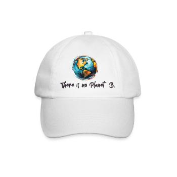 Klimaschutz Kein Planet B - Baseballkappe - Weiß/Weiß - Vorne
