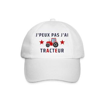 J'Peux Pas j'ai Tracteur - Casquette classique - blanc/blanc - Devant